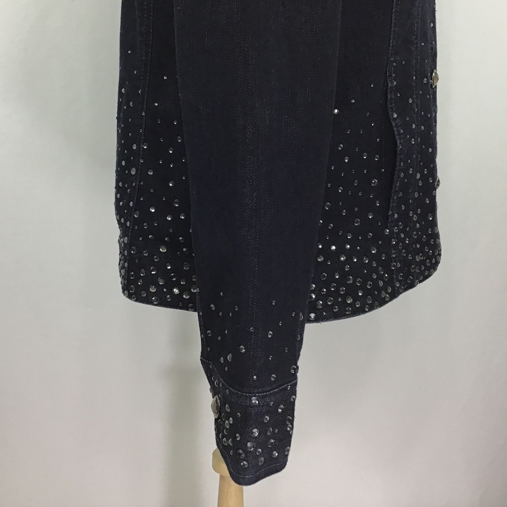 Chico’s Blue Denim Rhinestone Jacket - Picture 5 of 12